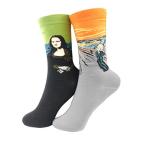 Famous Painting for Men's Art Patterned Casual Crew Socks (4 Pairs)