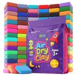 FlyFlag Air Dry Clay - 100 Colors, Soft & Ultra Light, Modeling Clay for Kids with Tools and Tutorials