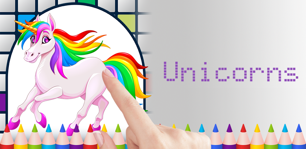 Unicorns Color by Number - Free Pixel Art Game - Coloring Book Pages - Happy, Creative & Relaxing - Paint & Crayon Palette - Zoom in & Tap to Color - Share Creations with Friends!