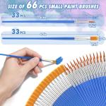 66 Pcs Small Paint Brushes Set - Slurrivate Round & Flat Brush Bulk for Detail Painting, Perfect for Acrylic, Watercolor, Canvas & Face Painting | Classroom, Kids & Artist Craft Supplies