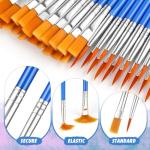 66 Pcs Small Paint Brushes Set - Slurrivate Round & Flat Brush Bulk for Detail Painting, Perfect for Acrylic, Watercolor, Canvas & Face Painting | Classroom, Kids & Artist Craft Supplies