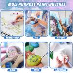 66 Pcs Small Paint Brushes Set - Slurrivate Round & Flat Brush Bulk for Detail Painting, Perfect for Acrylic, Watercolor, Canvas & Face Painting | Classroom, Kids & Artist Craft Supplies