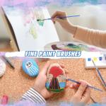 66 Pcs Small Paint Brushes Set - Slurrivate Round & Flat Brush Bulk for Detail Painting, Perfect for Acrylic, Watercolor, Canvas & Face Painting | Classroom, Kids & Artist Craft Supplies