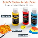 GOTIDEAL Acrylic Paint Set with Paint Brushes, 24 Colors(59ml, 2 oz) Art Craft Paint for Adults and Kids, Perfect for Artist, Beginner, Ideal for Wood, Canvas, Rocks, Outdoor Painting Supplies