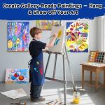 24-Pack Stretched Canvas Set in 8 Sizes – 100% Cotton with Natural Cottonseed Husk, 5/8” Deep Profile, Triple-Gesso Acid-Free White Canvas– for Acrylic, Oil & Mixed Media Painting