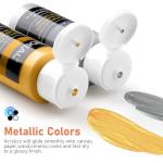 GOTIDEAL Acrylic Paint Set with Paint Brushes, 24 Colors(59ml, 2 oz) Art Craft Paint for Adults and Kids, Perfect for Artist, Beginner, Ideal for Wood, Canvas, Rocks, Outdoor Painting Supplies