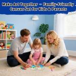 24-Pack Stretched Canvas Set in 8 Sizes – 100% Cotton with Natural Cottonseed Husk, 5/8” Deep Profile, Triple-Gesso Acid-Free White Canvas– for Acrylic, Oil & Mixed Media Painting