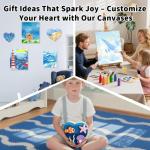 24-Pack Stretched Canvas Set in 8 Sizes – 100% Cotton with Natural Cottonseed Husk, 5/8” Deep Profile, Triple-Gesso Acid-Free White Canvas– for Acrylic, Oil & Mixed Media Painting