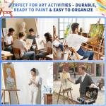 24-Pack Stretched Canvas Set in 8 Sizes – 100% Cotton with Natural Cottonseed Husk, 5/8” Deep Profile, Triple-Gesso Acid-Free White Canvas– for Acrylic, Oil & Mixed Media Painting