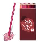 qianshan 12 Red Colored Pencils Oil Based Pre-sharpened Wooden Colored Pencil Set for Adults Coloring Books Drawing Sketching Art Supplies, No Duplicates