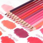 qianshan 12 Red Colored Pencils Oil Based Pre-sharpened Wooden Colored Pencil Set for Adults Coloring Books Drawing Sketching Art Supplies, No Duplicates