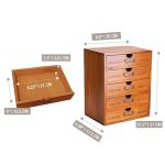 Vintage 5-Drawer Wooden Desk Organizer - Craft Storage Drawers - Rustic Shelf Drawer - Ideal Home Office Organizers and Accessories - Embroidery Floss - Apothecary Cabinet, Art Storage I Stackable