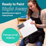 Crafts 4 All Stretched Canvas Boards for Painting - 12 Pack of 8x10 Blank Art Canvases, Framed Canvas for Painting with Acrylic & Oil Paint, Pencil, Pastels, Charcoal