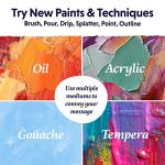 Crafts 4 All Stretched Canvas Boards for Painting - 12 Pack of 8x10 Blank Art Canvases, Framed Canvas for Painting with Acrylic & Oil Paint, Pencil, Pastels, Charcoal