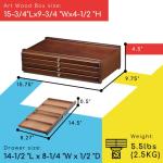 MEEDEN 4-Drawer Art Supply Storage Box - Large Capacity Multi-Function Beech-Wood Pencil Box with Drawer & Compartments for Organizing Pastels, Pencils, Pens, Markers, Brushes & Stamp, Walnut