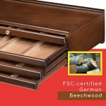 MEEDEN 4-Drawer Art Supply Storage Box - Large Capacity Multi-Function Beech-Wood Pencil Box with Drawer & Compartments for Organizing Pastels, Pencils, Pens, Markers, Brushes & Stamp, Walnut