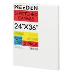 MEEDEN Stretched Canvas, 24 × 36 Inch, Pack of 2, Blank White Canvases for Painting, 100% Cotton, 15 oz Gesso-Primed, Pre-Stretched Canvas for Acrylic Oil Pouring & Airbrushing Painting