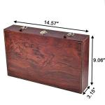 Sunnyglade 145 Piece Deluxe Art Set, Wooden Box & Drawing Kit with Crayons, Oil Pastels, Colored Pencils, Watercolor Cakes, Sketch Pencils, Paint Brush, Sharpener, Eraser, Color Chart (Cherry)