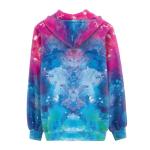 Garronmavis Gradient Oil Paintings Women's Hooded Sweatshirt Watercolor Painting Full Zip Up Y2K Hoodies Aesthetic Art Casual Workout Long Sleeve Crop Tops Zip Up Hoodie - 3XL