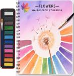 Watercolor Workbooks, Beginner Watercolor Painting Kit – 12 Colors Paint Set with Brush