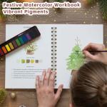 Watercolor Workbooks, Beginner Watercolor Painting Kit – 12 Colors Paint Set with Brush