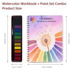 Watercolor Workbooks, Beginner Watercolor Painting Kit – 12 Colors Paint Set with Brush