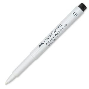 Faber-Castell Art & Graphic Pitt Artist Pen Bullet Nib 1.5 India Ink Pen, White, Single Pitt Pen, For Art, Craft, Drawing, Sketching, Home, School, University, Colouring