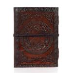AzureGreen DOUBLE DRAGON Blank Page BOOK Handcrafted Leather Writing Unlined 5 x 7 JOURNAL (Brown)