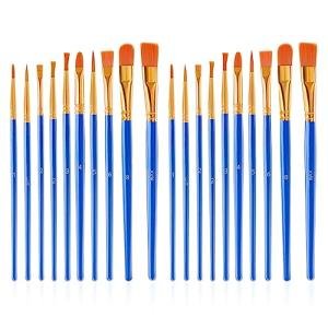 20 Pcs Paint Brushes Painting Brush for Acrylic Oil Watercolor Flat and Round Paint Brush Set for Washable Paint Artist Paint Small Brushes Bulk Toddler Paint Brushes Hog Bristle Art Brushes Pack