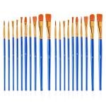 20 Pcs Paint Brushes Painting Brush for Acrylic Oil Watercolor Flat and Round Paint Brush Set for Washable Paint Artist Paint Small Brushes Bulk Toddler Paint Brushes Hog Bristle Art Brushes Pack