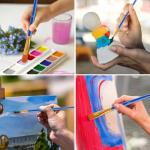 20 Pcs Paint Brushes Painting Brush for Acrylic Oil Watercolor Flat and Round Paint Brush Set for Washable Paint Artist Paint Small Brushes Bulk Toddler Paint Brushes Hog Bristle Art Brushes Pack