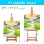 MEEDEN Tabletop Easel for Painting H-Frame, Adjustable Painting & Display Table Top Easel Stand, Hold Canvas up to 16", Sturdy Beech Wood Table Art Easel for Adults, Kids, Beginners