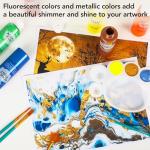 Halobios Acrylic Paint Set 36 Colors, Premium Acrylic Paints for Students & Adults, With Fluorescent Colors & Metallic Colors for Painting, Drawing & Art Supplies, DIY Arts and Crafts