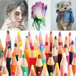 Heshengping 48 Color Colored drawing sketching Pencils Set for Coloring Books Drawing kit Art Supplies with Roll up Canvas Case gift for Adults Beginners familys