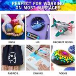 ABEIER Metallic Acrylic Paint, Set of 24 Metallic Colors in 2oz/60ml Bottle, Rich Pigments, Non Fading, Non Toxic Paints for Artist, Beginners & Kids Painting on Rocks Crafts Canvas Wood, Fabric&Stone