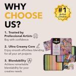Castle Art Supplies 48 Pasteltint Coloured Pencils Set | Quality Colours in Softer, Sumptuous Tones | For Professional and Adult Artists | Protected and Organised in Presentation Tin Box