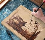 ARTEZA Wood Canvas Boards, 10 x 10 Inches, Pack of 5, Birch Wood, Wooden Panels for Acrylic and Oil Painting, Wood Burning, Crafting