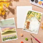 100 Sheets Watercolor Paper 5 x 7inch, 300 GSM Deckled Edge Paper Rough/Textured Handmade Paper for Watercolors, Wedding Invitations, Cards, Crafts