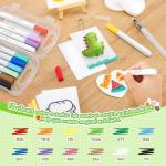 KETIEE Magic Puffy Paint: 58Pcs Magic Foam Texture Painting Kit, 3D Drawing DIY Art Set Include 32Pcs Foam Texture Paper, 12 Colors Acrylic Marker Pen, 3 Soft-tip Water Brush Pen, Magical Painting Kit