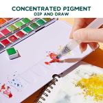 PENTRISTA Watercolor Paint set, 24 Colors Premium Solid Watercolor Half Pans in Tin Box, 1 refillable Water Brush Pen, Art Pigment Kit Perfect for Artists Students Kids Beginners and Art Lovers