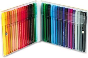 Pentel Arts Color Pen 36 Assorted Color Set with Resealable Carry Case