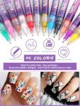 12 Color Acrylic paint pen Set, Kalolary Nail Polish Pens Nail Point Graffiti Dotting Pen Drawing Painting Liner Brush for DIY Nail Art Beauty Adorn Manicure Tools