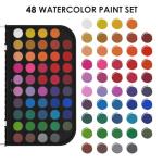 Funto Watercolor Set, 48 Color Paint Set, 10 Brushes, 30 Page Pad(9"x12"), 4 Refillable Pens & More, Painting Kit for Kids, Adults, Beginners