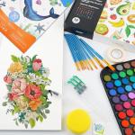 Funto Watercolor Set, 48 Color Paint Set, 10 Brushes, 30 Page Pad(9"x12"), 4 Refillable Pens & More, Painting Kit for Kids, Adults, Beginners