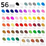 ABEIER Acrylic Paint Set, 56 Colors (2oz/60ml), Matte Finish, Waterproof, Rich Pigments, Non-Toxic Paints for Painting on Canvas Crafts Wood Ceramic, Fabric Ideal for Beginners and Students