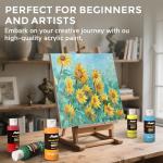 ABEIER Acrylic Paint Set, 56 Colors (2oz/60ml), Matte Finish, Waterproof, Rich Pigments, Non-Toxic Paints for Painting on Canvas Crafts Wood Ceramic, Fabric Ideal for Beginners and Students