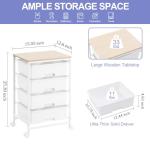 SYKIARIOL Utility Cart with 4 Drawers, Multipurpose Rolling Storage Cart with 4 Drawers and 2 Lockable Wheels, 4-Tier Rolling Storage Cart Organizer for Home Office Dorm, Bright White