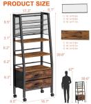 3-Tier Art Cart with Drawers & Lockable Wheels - Craft Organizer For Supplies, Brushes, Paints & Small Parts Storage, Utility Tool Art & Craft Paint Brush Holder for Home, Office (Rustic Brown)