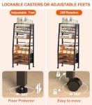 3-Tier Art Cart with Drawers & Lockable Wheels - Craft Organizer For Supplies, Brushes, Paints & Small Parts Storage, Utility Tool Art & Craft Paint Brush Holder for Home, Office (Rustic Brown)