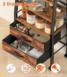 3-Tier Art Cart with Drawers & Lockable Wheels - Craft Organizer For Supplies, Brushes, Paints & Small Parts Storage, Utility Tool Art & Craft Paint Brush Holder for Home, Office (Rustic Brown)